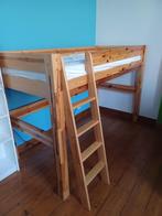 Modulair hoog bed gemaakt van massief hout. Super stevig, Ophalen, Gebruikt, Halfhoogslaper