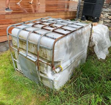 Conteneur IBC, utilisé comme baril de pluie, Enlèvement, Utilisé, Synthétique, Avec robinet