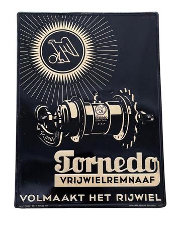 Blikken reclamebord Torpedo Vrijwielremnaaf - 1937 beschikbaar voor biedingen