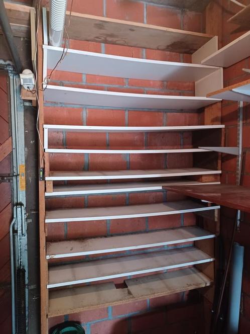 Rek met 11 verstelbare witte planken, Huis en Inrichting, Kasten | Stellingkasten, Gebruikt, Ophalen