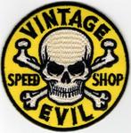Vintage Evil Speed Shop opstrijk patch embleem, Collections, Autocollants, Envoi, Neuf