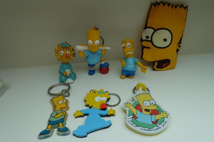 The Simpsons sleutelhangers en figuren collectie gadgets, Collections, Personnages de BD, Utilisé, Enlèvement ou Envoi