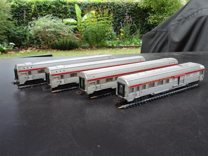 Lot "inox" TEE-wagons - Jouef - HO, Hobby en Vrije tijd, Modeltreinen | H0, Gebruikt, Wagon, Gelijkstroom, Jouef, Ophalen of Verzenden