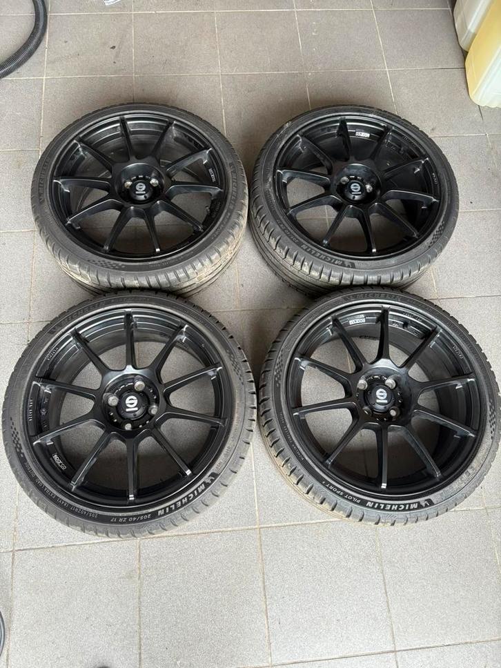Sparco velgen + Michelin Pilot Sport 5 voor Fiat Abarth, Auto-onderdelen, Banden en Velgen, Band(en), 17 inch, Ophalen of Verzenden
