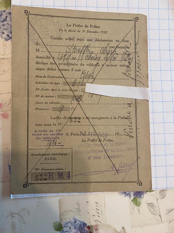 Carte grissen van vooroorlogse citroen b12 oldtimer, Auto diversen, Handleidingen en Instructieboekjes, Ophalen of Verzenden