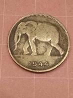 BELGISCH CONGO 1 Franc 1944 - gereserveerd 123456, Ophalen of Verzenden, Losse munt, Overige landen