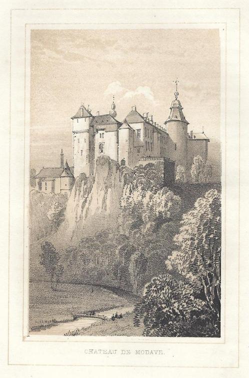 1844 - chateau de Modave, Antiquités & Art, Art | Eaux-fortes & Gravures, Envoi