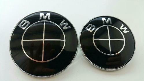 Bmw motorkap capot kofferbak logo full zwart 82 mm 74 mm, Auto-onderdelen, Carrosserie, Motorkap, BMW, Voor, Achter, Nieuw, Ophalen of Verzenden