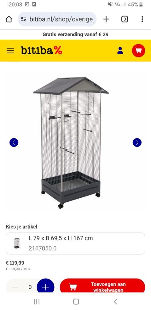 Vogelkooi op wieltjes als nieuw, Dieren en Toebehoren, Vogels | Hokken en Kooien, Zo goed als nieuw, Vogelkooi, Overige materialen