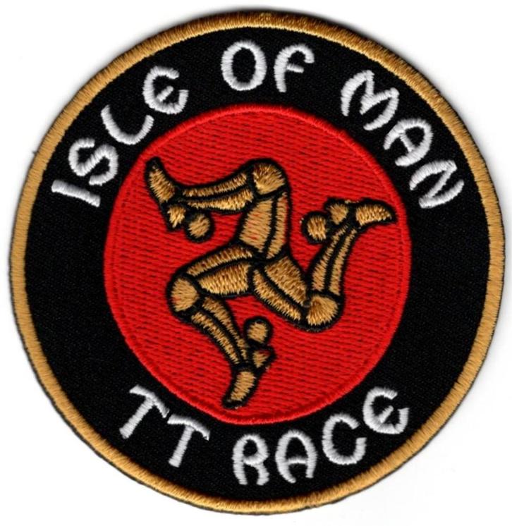 Isle of Man TT Race stoffen opstrijk patch embleem #3, Collections, Marques automobiles, Motos & Formules 1, Neuf, Envoi