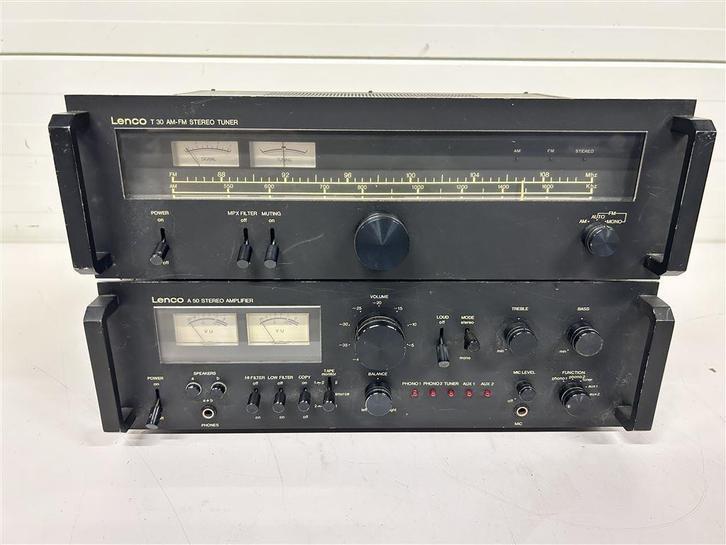 A6752. Lenco A 50 Stereo Amplifier + T 30- AM-FM Stereo Tune, Audio, Tv en Foto, Stereoketens, Gebruikt, Ophalen of Verzenden