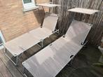 2x Chaises longues/transat Lidl Livarno + cousins/matelas, Ophalen, Gebruikt, Aluminium