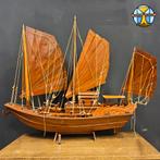 Groot houten model zeilboot Halong Jonk boot Vietnam (L90cm), Hobby en Vrije tijd, Modelbouw | Boten en Schepen, Ophalen of Verzenden