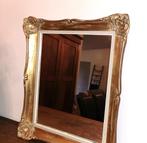 oude Barok spiegel met gouden kader 58 x 49, Antiek en Kunst, Ophalen of Verzenden, Rechthoekig, 50 tot 100 cm, Minder dan 100 cm