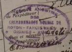 Lettre de voiture+1938+Charbonnage du Roton, Collections, Livre ou Revue, Utilisé, Enlèvement ou Envoi, Train