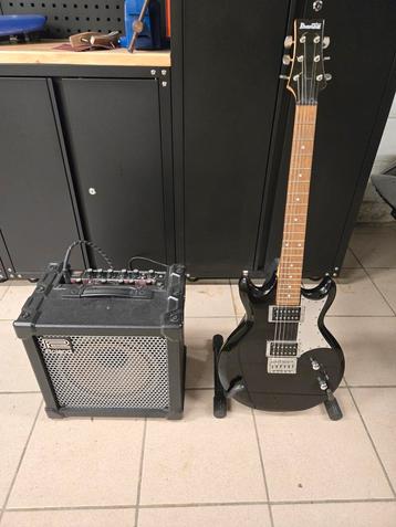 Ibanez Gio + Roland Cube 40xl versterker, Enlèvement, Comme neuf