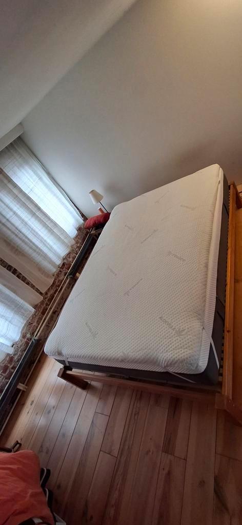 Grenen bed 140 x 200 cm compleet in grenen, Huis en Inrichting, Slaapkamer | Matrassen en Bedbodems, Matras, 200 cm, Ophalen