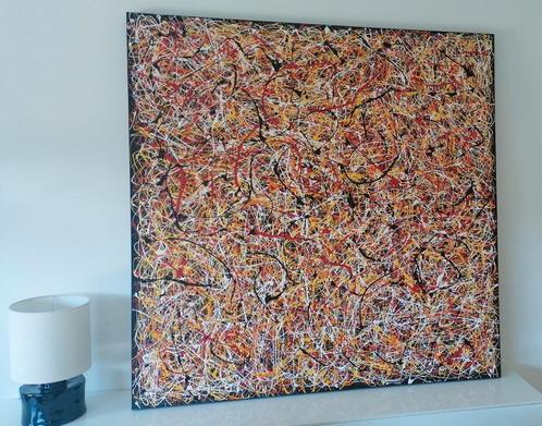 150x150cm drip action painting, Antiek en Kunst, Kunst | Schilderijen | Abstract, Ophalen