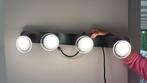 Moderne zwarte lamp met 4 verstelbare spots, Ophalen, Metaal of Aluminium, Nieuw, Modern