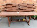 Tech-tafel met verlengstuk met 6 verstelbare stoelen, Ophalen, Gebruikt, Bois, Teakhout