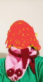 Hand gebreide meisjes sjaal, Ophalen of Verzenden, Zo goed als nieuw, Sjaal