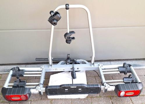 Fietsendrager Thule, Auto diversen, Fietsendragers, Zo goed als nieuw, Trekhaakdrager, 2 fietsen, Brede banden, Elektrische fiets