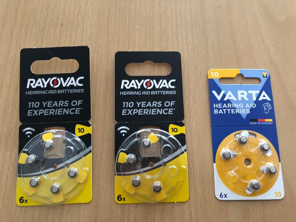 Set 3 pakjes Rayovac en Varta hoortoestelbatterijen - Nieuw, Ophalen, Nieuw
