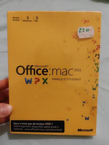 Microsoft Office mac 2011 - neuf - FR  pour 3 utilisateurs