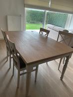 Landelijke tafel en 4 stoelen, Ophalen, Gebruikt, 50 tot 100 cm, Landelijk