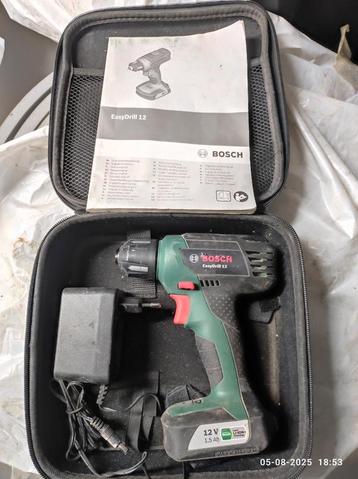 Perceuse et tournevis Bosch 12 V, 1,5 Ah, complets, Enlèvement ou Envoi, Comme neuf, Foreuse et Perceuse, Vitesse variable
