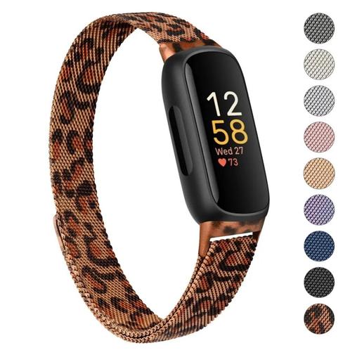 Fitbit Inspire 3 RVS band tijgerprint - nieuw, Bijoux, Sacs & Beauté, Trackers d'activité, Neuf, Noir, Enlèvement