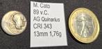 M.P.Cato (schoonvader Brutus) - Zilver AG Quinarius - F-, Enlèvement ou Envoi, Autres pays, Monnaie en vrac, Argent