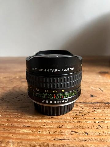 Zenitar 16mm F2.8 Fisheye lens Pentax K mount (rare) 