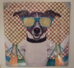 >>> SHOPPING DOG <<< Digitale print op canvas., Ophalen, Vierkant, Nieuw, Canvas of Doek