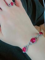 Parure royale en argent massif & Rubis naturelle pure