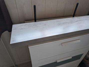 Wandplank, verdoken ophanging 100x26x5cm