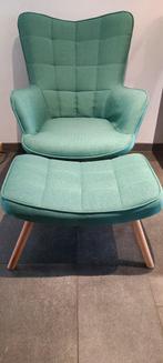 Fauteuil avec repose pieds, Ophalen, Hout, Gebruikt, Minder dan 75 cm