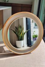 Unieke XXL vintage wandspiegel met verlichting, Ophalen of Verzenden, Gebruikt, Rond