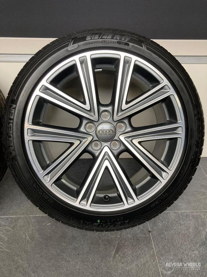 17” originele Audi A1 GB velgen + banden 5x100 82A601025E, Auto-onderdelen, Banden en Velgen, Banden en Velgen, Zomerbanden, 17 inch