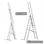 ladders 3x11 treden NIEUW NU IN PROMO !!!!!, Ophalen, Nieuw, Ladder