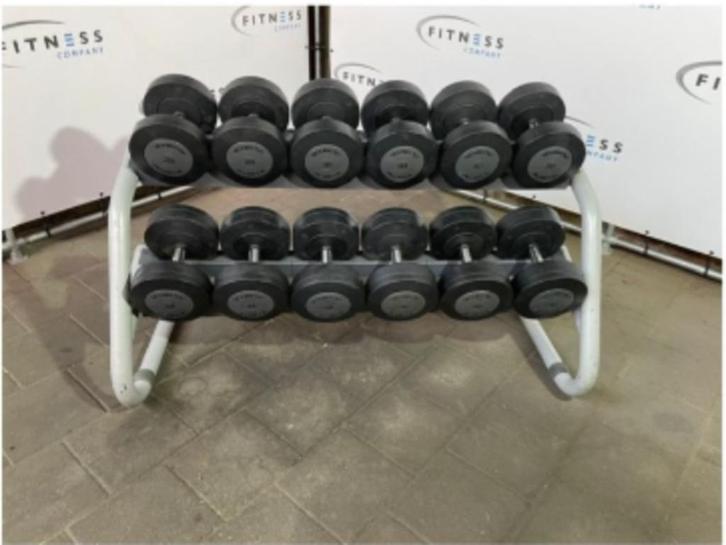 Technogym Dumbell Set | Rek | Rack | Kracht |, Sport en Fitness, Fitnessmaterialen, Gebruikt, Dumbbell, Armen, Benen, Borst, Buik