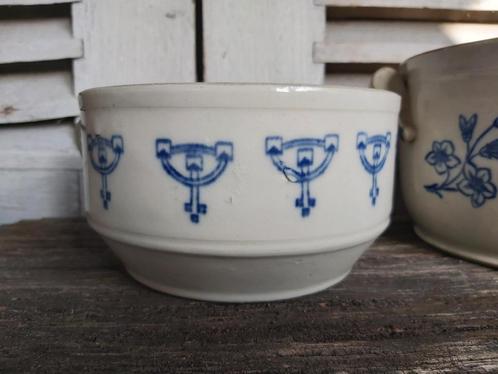 Mooie oude franse aardewerken patepot florale decoratie, Antiek en Kunst, Antiek | Keramiek en Aardewerk, Ophalen of Verzenden