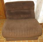 donkerbruine zetel in ribfluweel zonder armsteunen, Overige materialen, Minder dan 150 cm, Minder dan 75 cm, Rechte bank