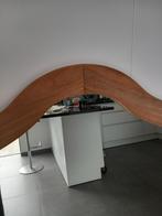 Mooie spiegel met massieve teakhouten lijst 1m17 op 80cm., Huis en Inrichting, Woonaccessoires | Spiegels, Ophalen, Zo goed als nieuw