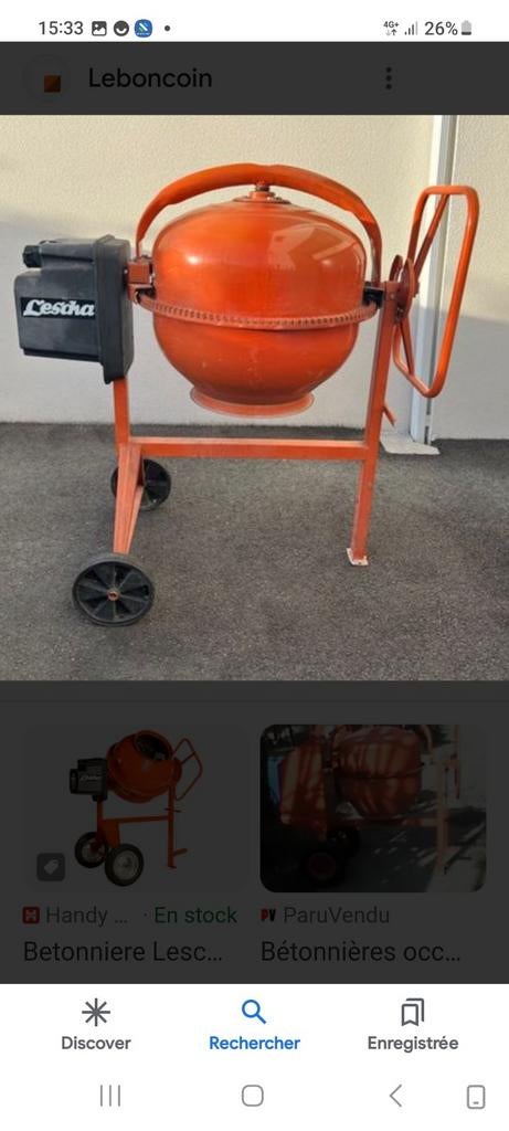 LOCATION BÉTONNIÈRE  140L (voir description)  PAS A VENDRE, Doe-het-zelf en Bouw, Betonmolens, Ophalen