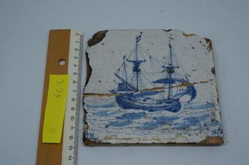 Tegel schip - Authentieke tegels, Delfts/Gents blauw, ..., Enlèvement