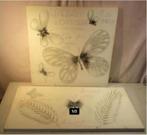 2 magnifiques impressions d'art sur toile - Papillons - 58x5, Comme neuf, Enlèvement ou Envoi, Imprimé