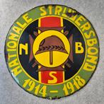 Emaille rond bord, Nationale Strijdersbond 14-18, Antiek en Kunst, Ophalen of Verzenden