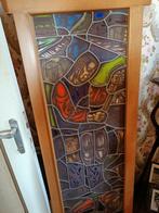 Glas in lood raam met verlichting, Antiek en Kunst, Ophalen