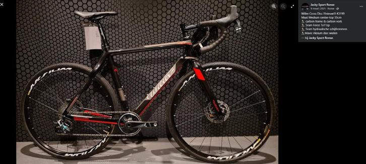 Wilier Cento1 Cross Disc (medium), Vélos & Vélomoteurs, Vélos | Vélos de course, Comme neuf, Hommes, 10 à 15 vitesses, Carbone